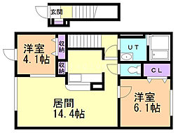 レラ.カムイ 2LDKの間取図画像