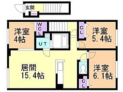 オーシャンブルー 3LDKの間取図画像