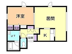メゾンピューピル3 1LDKの間取図画像