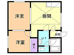 ドミールシャングウ 2DKの間取図画像
