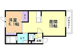 エタニティ11 1LDKの間取図画像