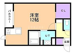 苫小牧市船見町1丁目アパート ワンルームの間取図画像