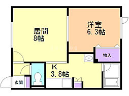 レインボーハウス永福No.26 1LDKの間取図画像