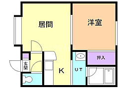 ロジェ住吉 1DKの間取図画像