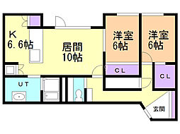 Chouetteblanc 2LDKの間取図画像