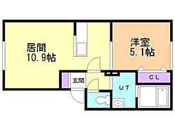 サンライズ 1LDKの間取図画像