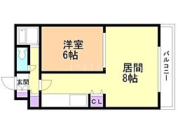 ジェイステージ1 1DKの間取図画像