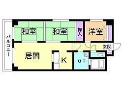 Jステージ若草 3LDKの間取図画像