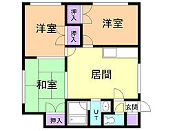 サンハイツE.F 3LDKの間取図画像