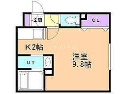 ハイツエタニティ 1Kの間取図画像