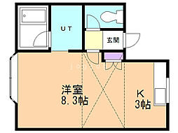 フェアモント21 1Kの間取図画像