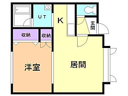 ジェナール1 1LDKの間取図画像