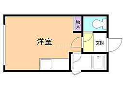 青年公寓 ワンルームの間取図画像