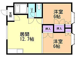 ベルメゾンT・D 2LDKの間取図画像
