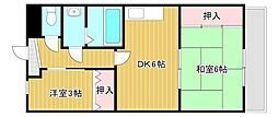 サン・リバージュ 2DKの間取図画像