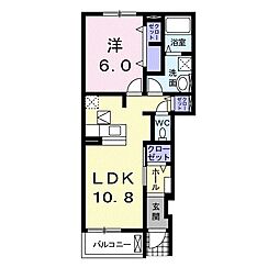 エスポワール 1階1LDKの間取り
