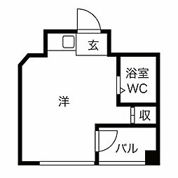 ハイコート堀江 ワンルームの間取図画像