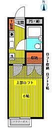 エトワール千早 1Kの間取図画像