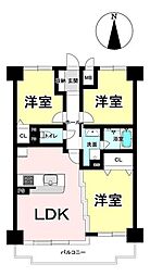 セザール第2細畑 3LDKの間取図画像