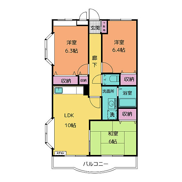 グランマーヴェラス 302｜静岡県沼津市本田町(賃貸マンション3LDK・3階・65.20㎡)の写真 その2