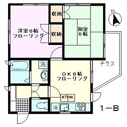 たかはし住宅山桃 2DKの間取図画像