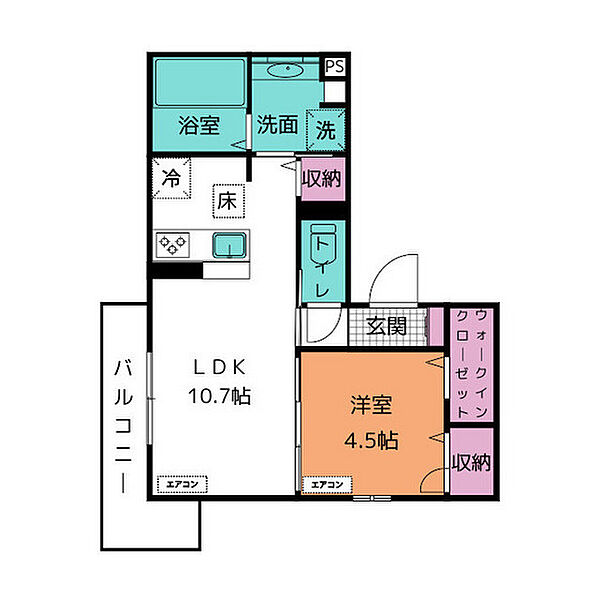 仮）東田中分譲賃貸ＰＪVI 202｜静岡県御殿場市東田中(賃貸アパート1LDK・2階・38.48㎡)の写真 その2