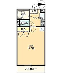 グランドゥール 1Kの間取図画像