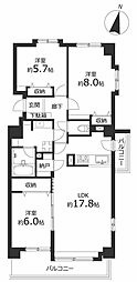 ヴィルヌーブ裏参道 3LDKの間取図画像