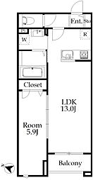 コート豊玉北B 1LDKの間取図画像