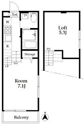 chalet大久保 ワンルームの間取図画像