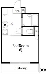 メゾン藤 1Kの間取図画像