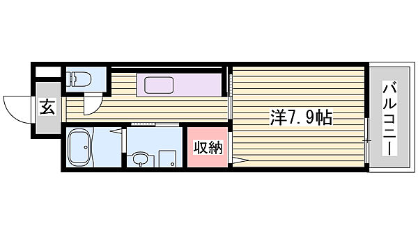 プラサーダ朝霧 ｜兵庫県明石市朝霧東町3丁目(賃貸マンション1K・2階・28.91㎡)の写真 その2