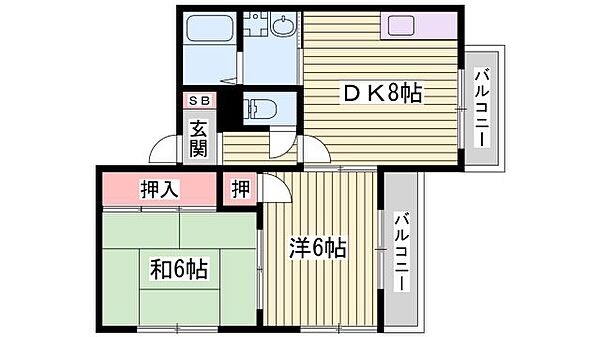 エボニーグローブ ｜兵庫県神戸市垂水区清玄町(賃貸アパート2DK・1階・48.85㎡)の写真 その2