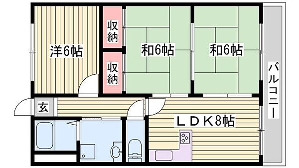 ハイツ鳥井 ｜兵庫県神戸市西区王塚台1丁目(賃貸マンション3DK・3階・55.00㎡)の写真 その2