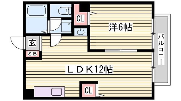 ハピネス　ｉ ｜兵庫県明石市大久保町江井島(賃貸アパート1LDK・1階・40.04㎡)の写真 その2