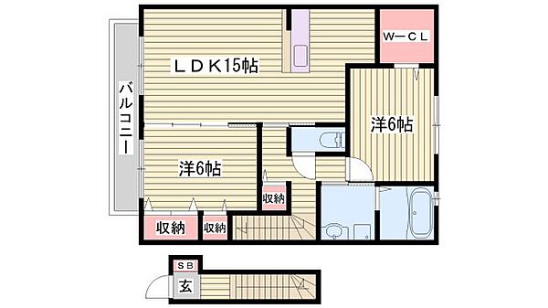 サニーレジデンス エビスＢ棟 ｜兵庫県三木市宿原(賃貸アパート2LDK・2階・71.54㎡)の写真 その2