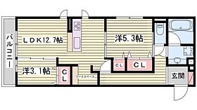 Dーroom上ノ丸  ｜ 兵庫県明石市上ノ丸3丁目（賃貸アパート2LDK・3階・54.35㎡） その2