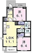 舞子坂ヒルズII 104 ｜ 兵庫県神戸市垂水区舞子坂4丁目7番26-1（賃貸アパート2LDK・1階・56.84㎡） その2