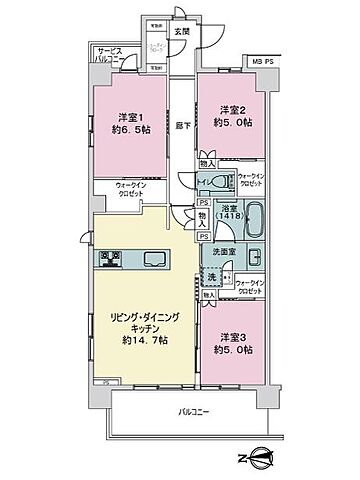 間取り クリオ上板橋グランヒルコート 3階/-