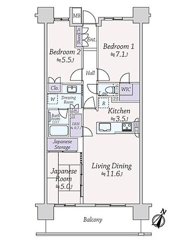 間取り レーベン多摩センターＢｅａｕｔ 4階/-