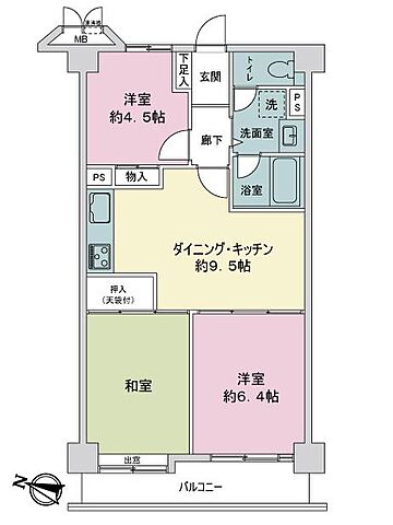 間取り ライオンズマンション多摩永山第3 4階/-