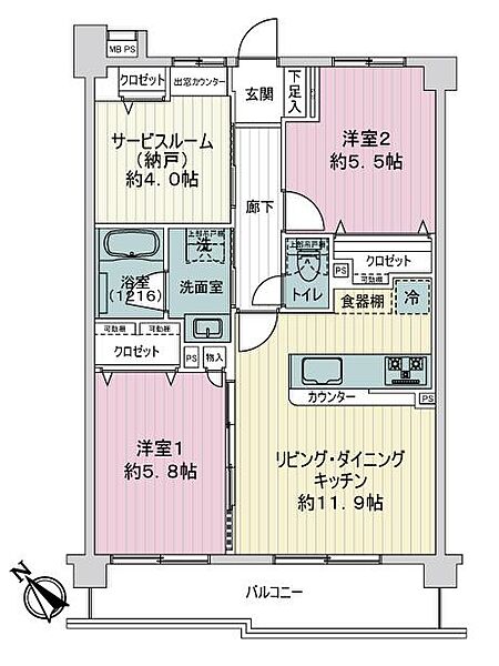 間取りを拡大表示