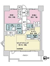 アデニウム新小岩 2LDKの間取図画像