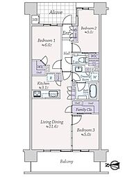 イーストゲートスクエア 3LDKの間取図画像