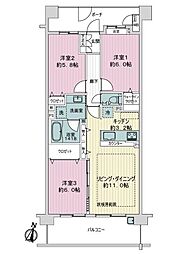 コスモ戸田公園ガーデンフォート 3LDKの間取図画像