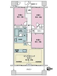 ユニーブル東戸塚 3LDKの間取図画像