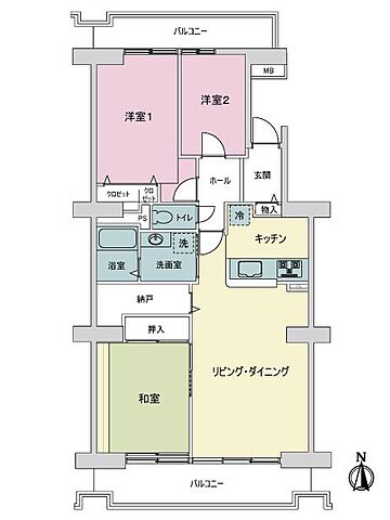 間取り シーアイハイツ町田Ｋ棟 8階/-