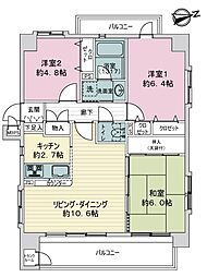 ライオンズマンション八幡南 3LDKの間取り