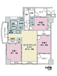 サーパス茅ヶ崎駅前 3LDKの間取図画像