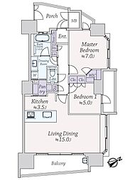 ディアメゾン白島オーナーズグレース 2LDKの間取図画像